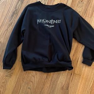 Lonely Ghost Black Sweatshirt Size Large Yves Saint Lonely